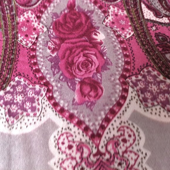 Pashmina NEW Pink Paisley Floral Print large long scarf wrap - Picture 5 of 8